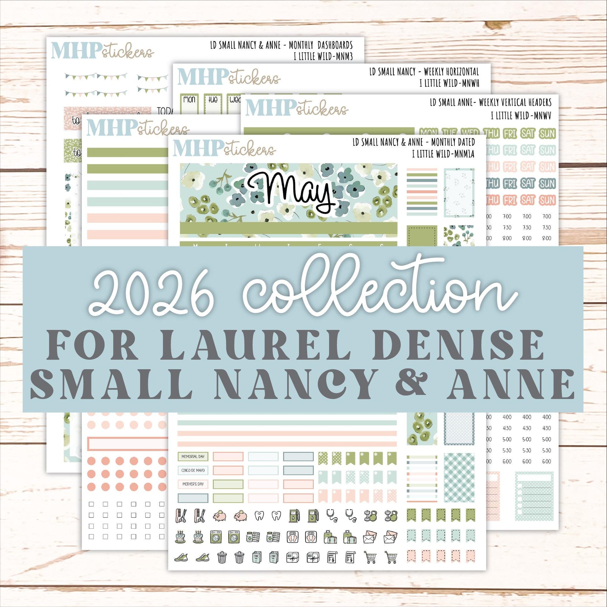 MAY 2026 Stickers for Small Nancy & Anne Laurel Denise Planners "A Little Wild" || MN