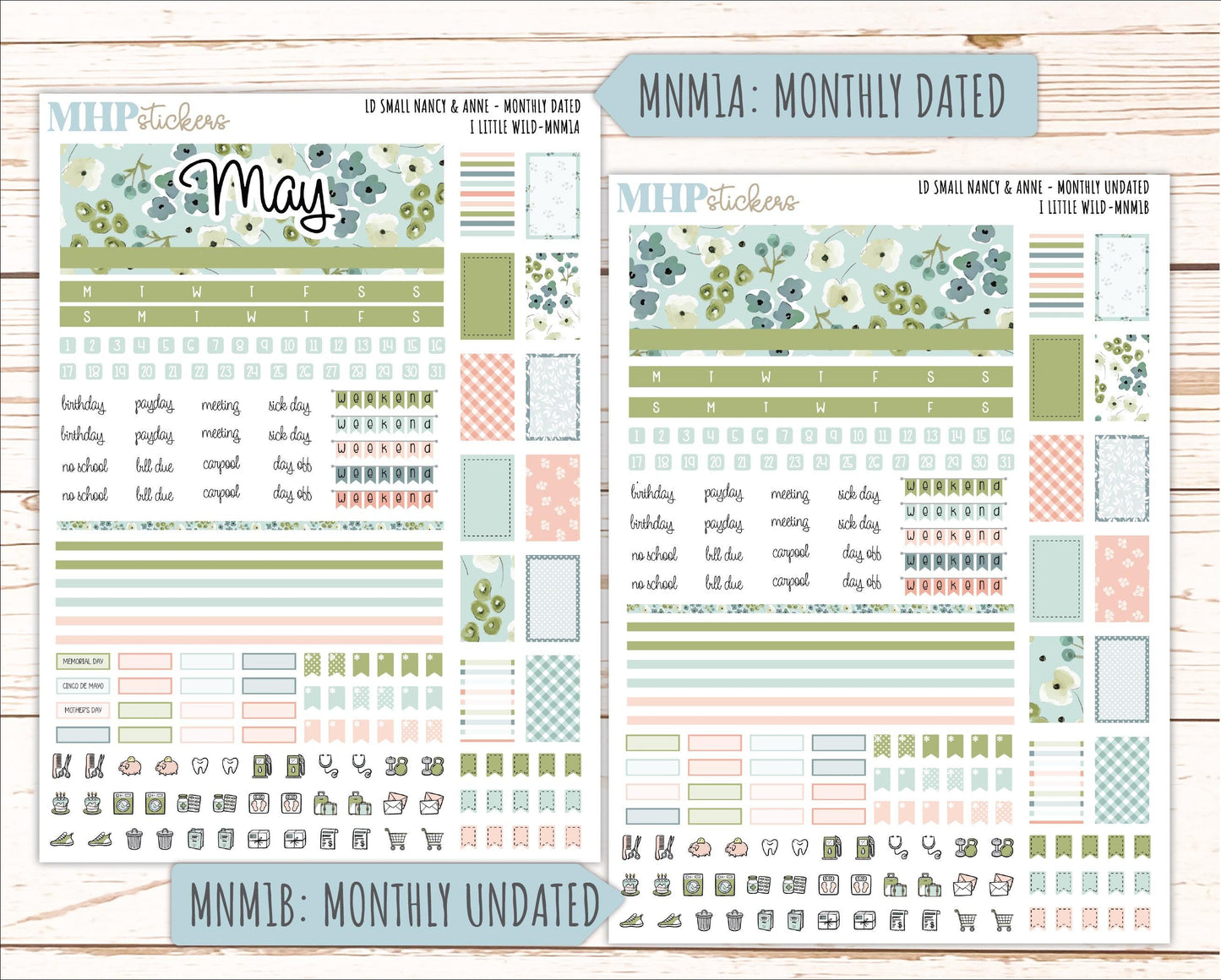 MAY 2026 Stickers for Small Nancy & Anne Laurel Denise Planners "A Little Wild" || MN