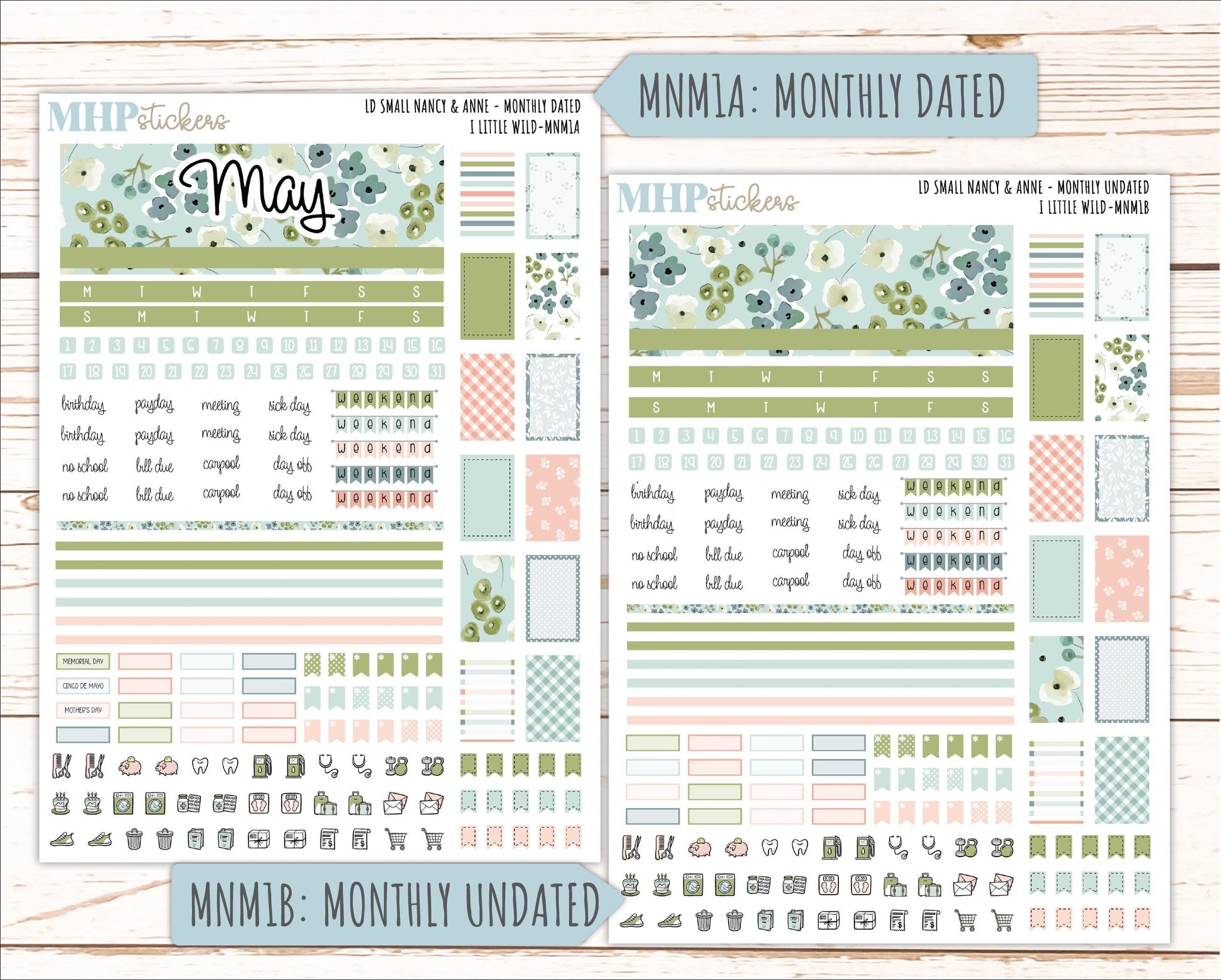 MAY 2026 Stickers for Small Nancy & Anne Laurel Denise Planners "A Little Wild" || MN