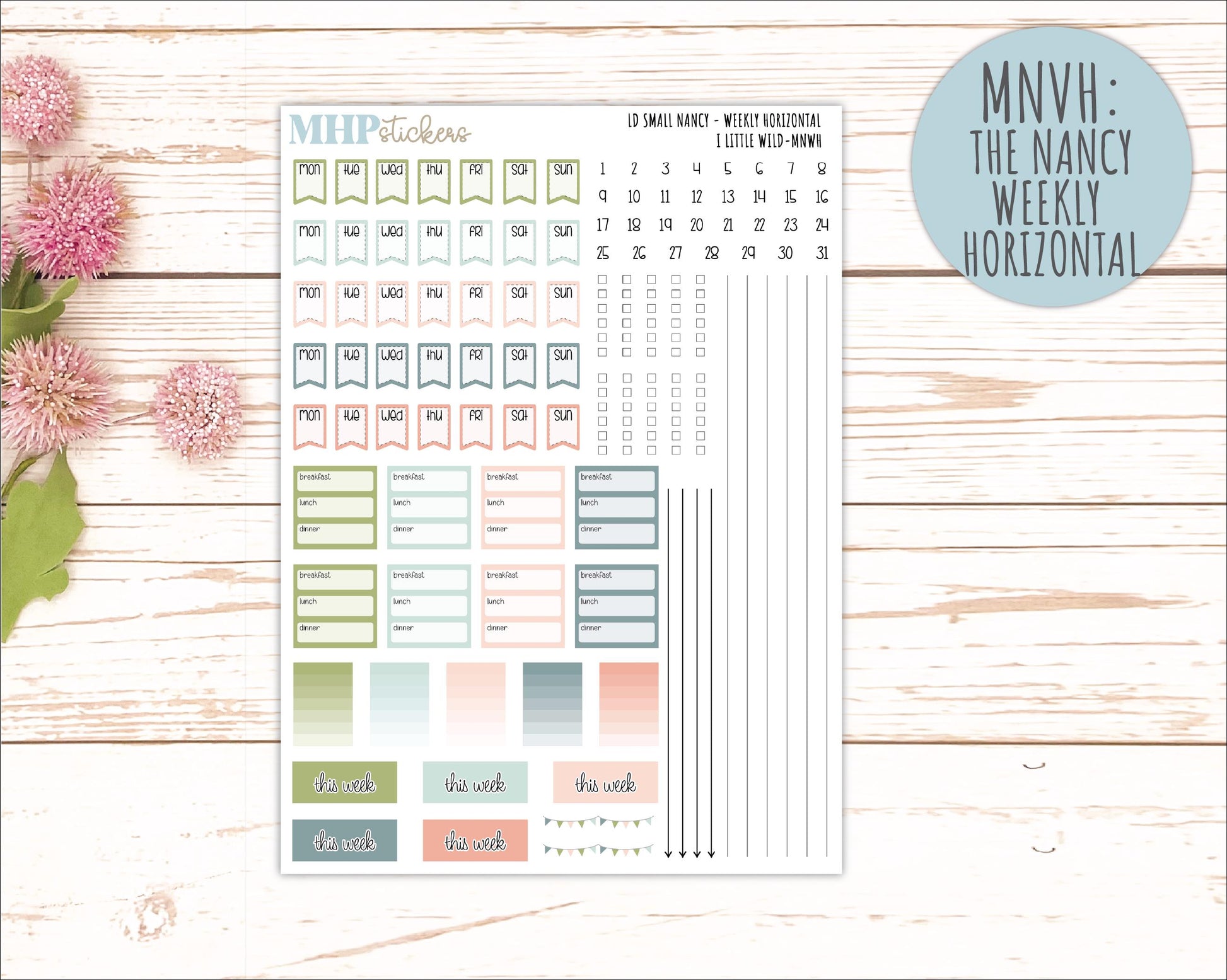 MAY 2026 Stickers for Small Nancy & Anne Laurel Denise Planners "A Little Wild" || MN