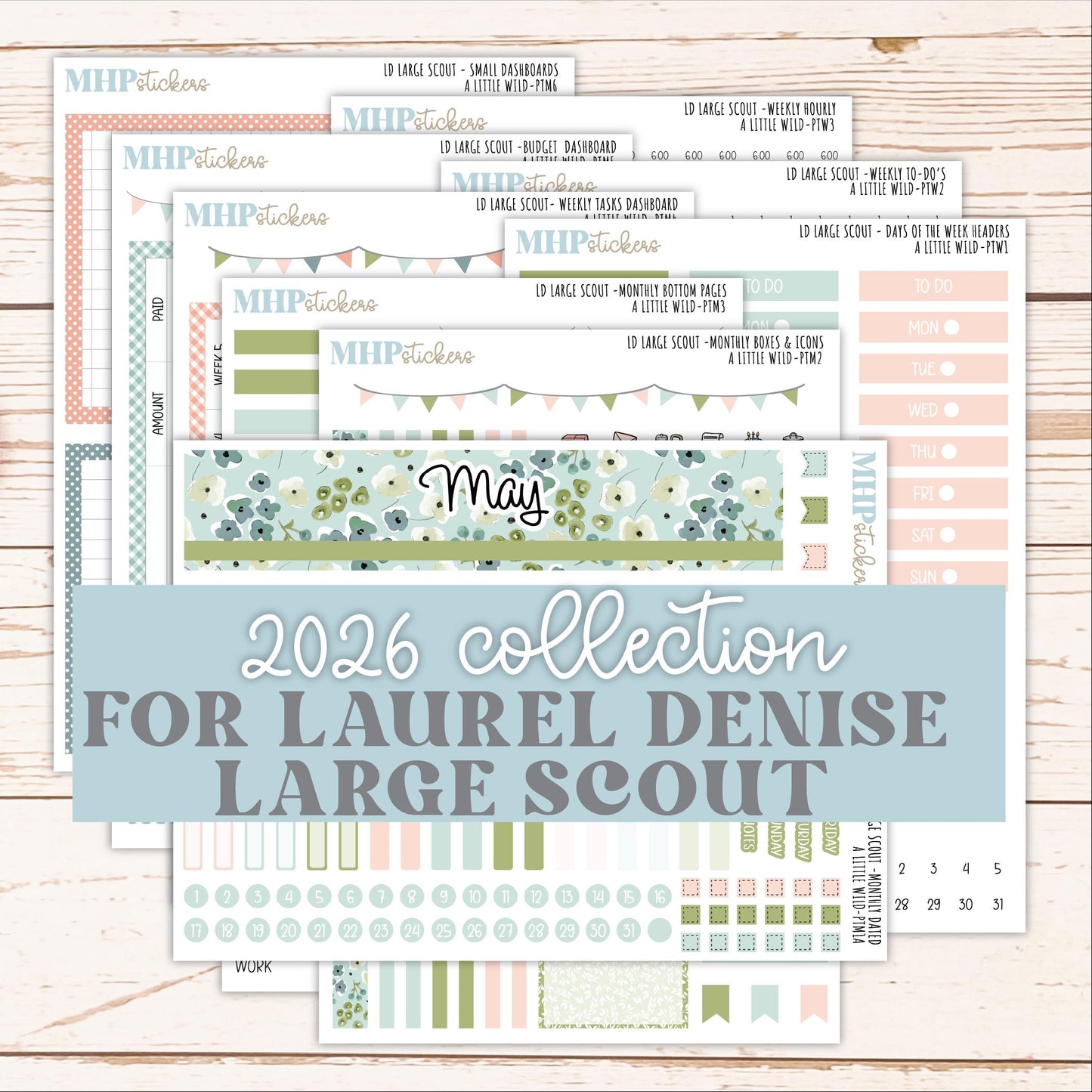 MAY 2026 Stickers for the Large Scout Laurel Denise Planners "A Little Wild" || PT