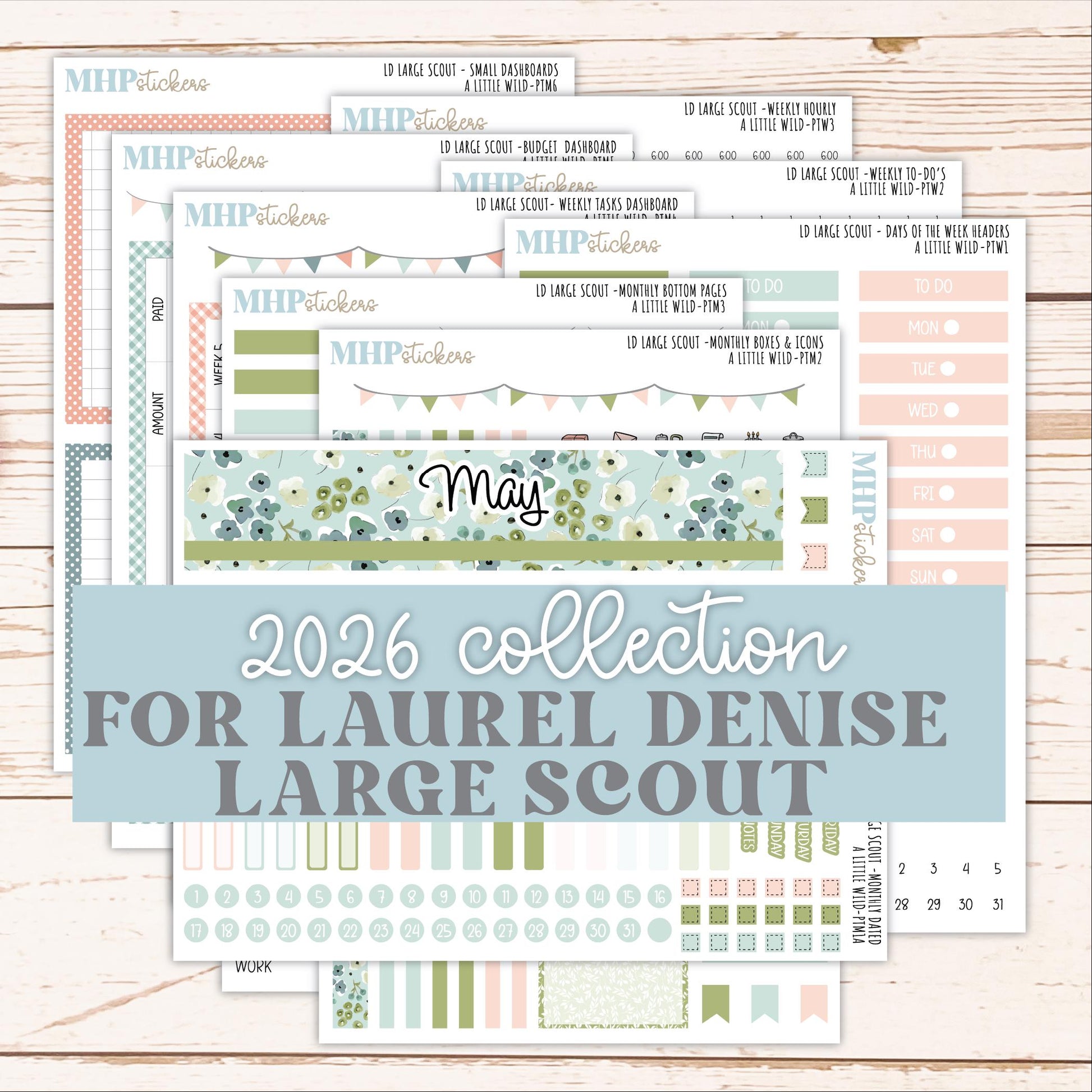 MAY 2026 Stickers for the Large Scout Laurel Denise Planners "A Little Wild" || PT