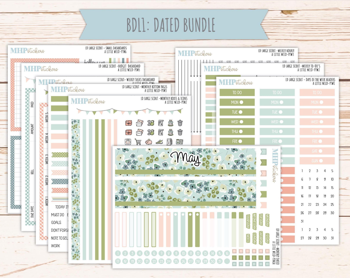 MAY 2026 Stickers for the Large Scout Laurel Denise Planners "A Little Wild" || PT