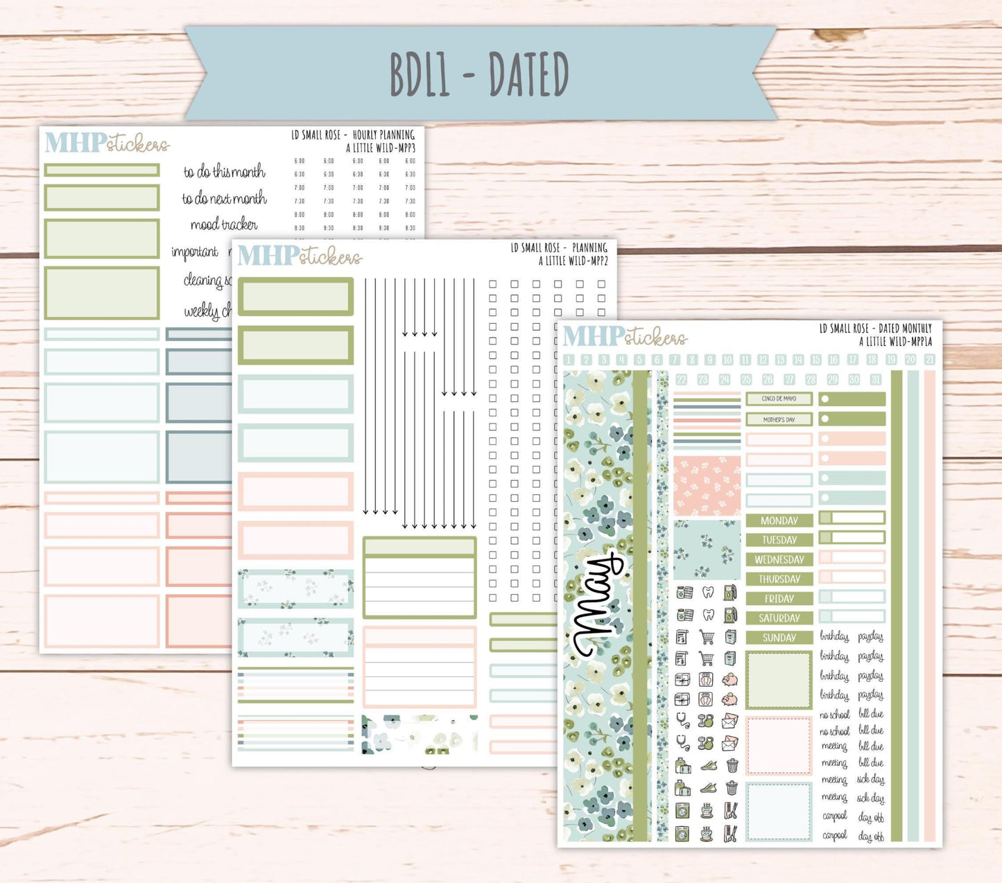 MAY 2026 Stickers for The Small Rose Laurel Denise Planner. "A Little Wild" || MPP