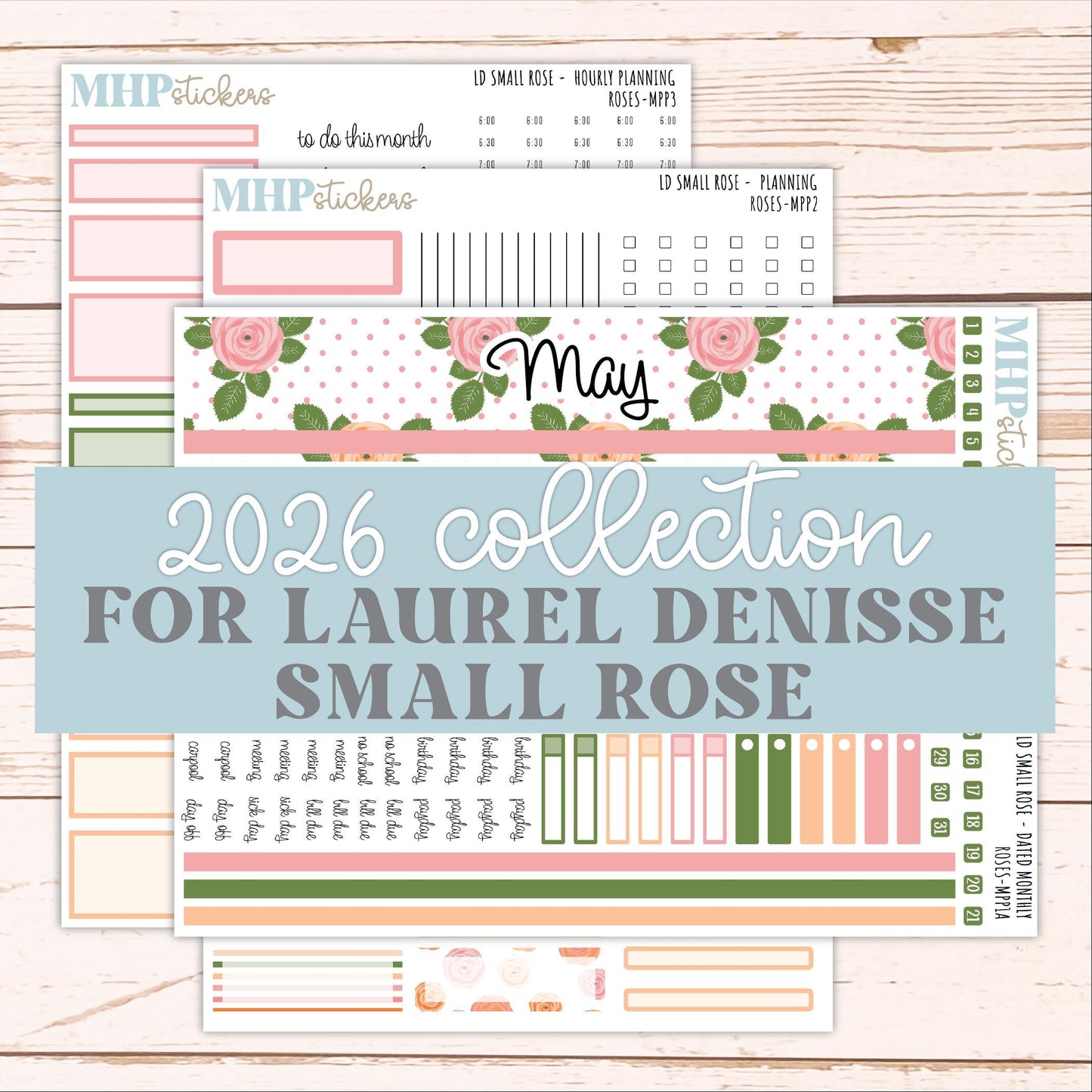 MAY 2026 Stickers for The Small Rose Laurel Denise Planner. "Roses" || MPP