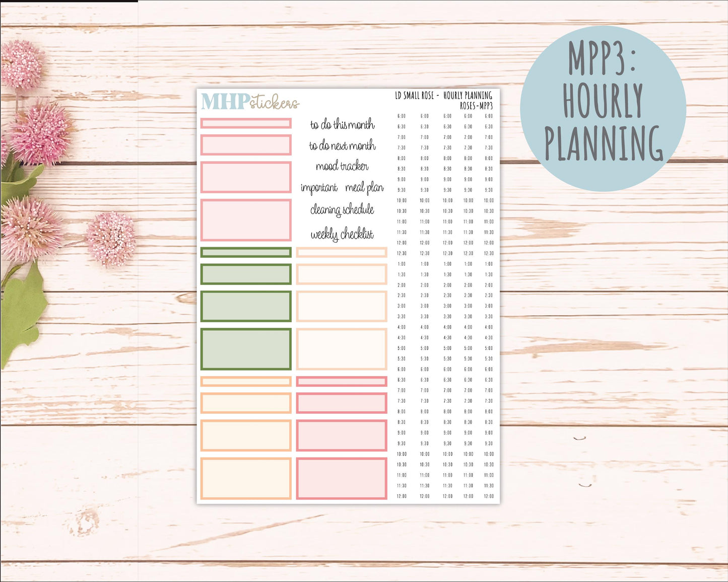 MAY 2026 Stickers for The Small Rose Laurel Denise Planner. "Roses" || MPP
