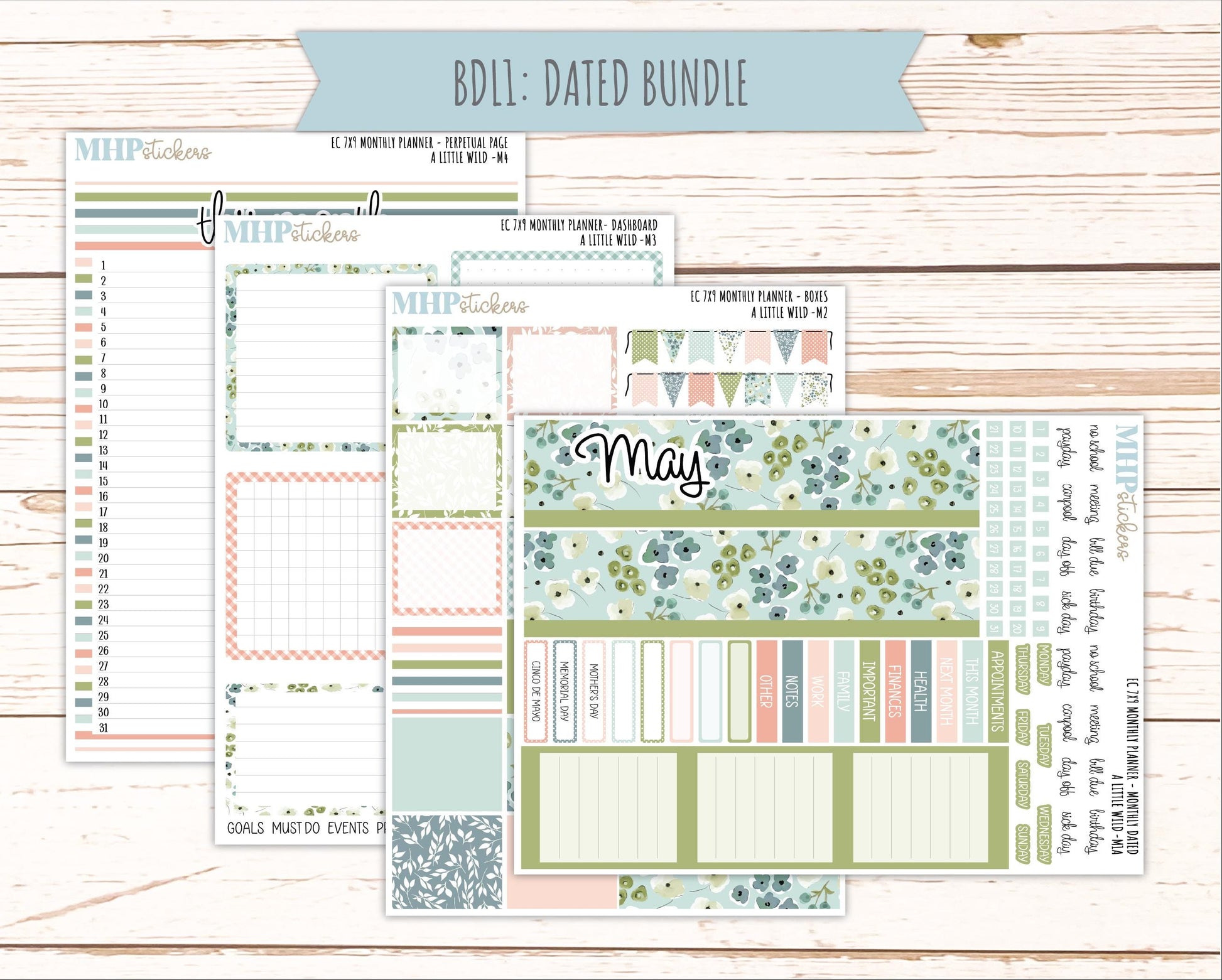 MAY Monthly Kit for 7x9 Erin Condren Planners. 2026 Collection "A Little Wild" || ECM