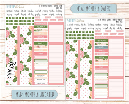 MAY Monthly Kit for 7x9 Erin Condren Planners. 2026 Collection "Roses" || ECM