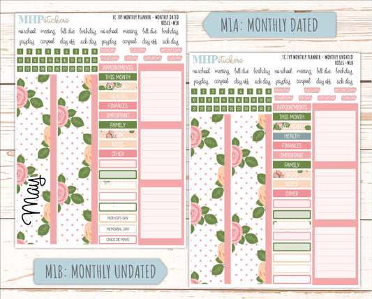 MAY Monthly Kit for 7x9 Erin Condren Planners. 2026 Collection "Roses" || ECM
