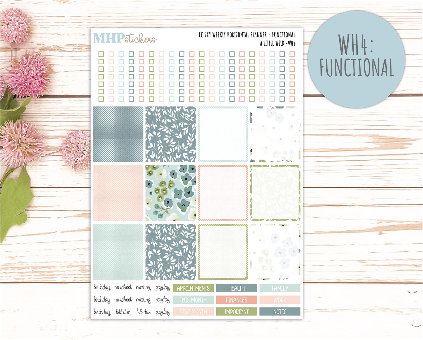 MAY Weekly Horizontal Planning Kit for 7x9 Erin Condren Planners. 2026 Collection "A Little Wild" || ECWH