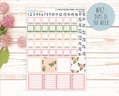 MAY Weekly Horizontal Planning Kit for 7x9 Erin Condren Planners. 2026 Collection "Roses" || ECWH