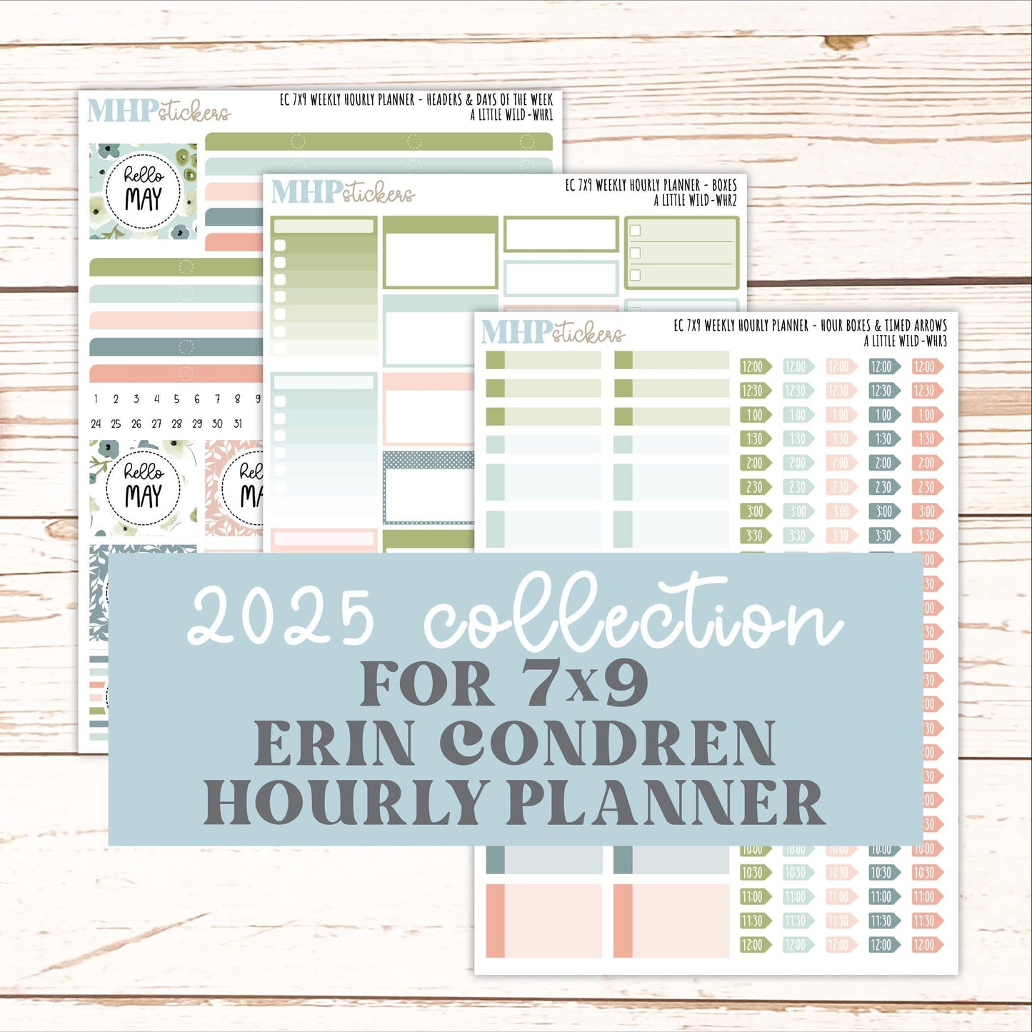 MAY Weekly Hourly Planning Kits for 7x9 Erin Condren Planners. 2026 Collection "A Little Wild" || ECWHR