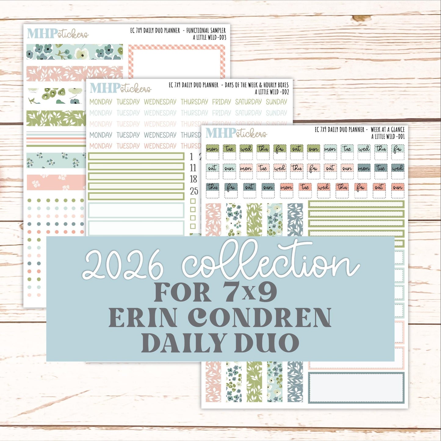 MAY Daily Duo Sticker Kit for 7x9 Erin Condren Planners. 2026 Collection "A Little Wild" || ECDD