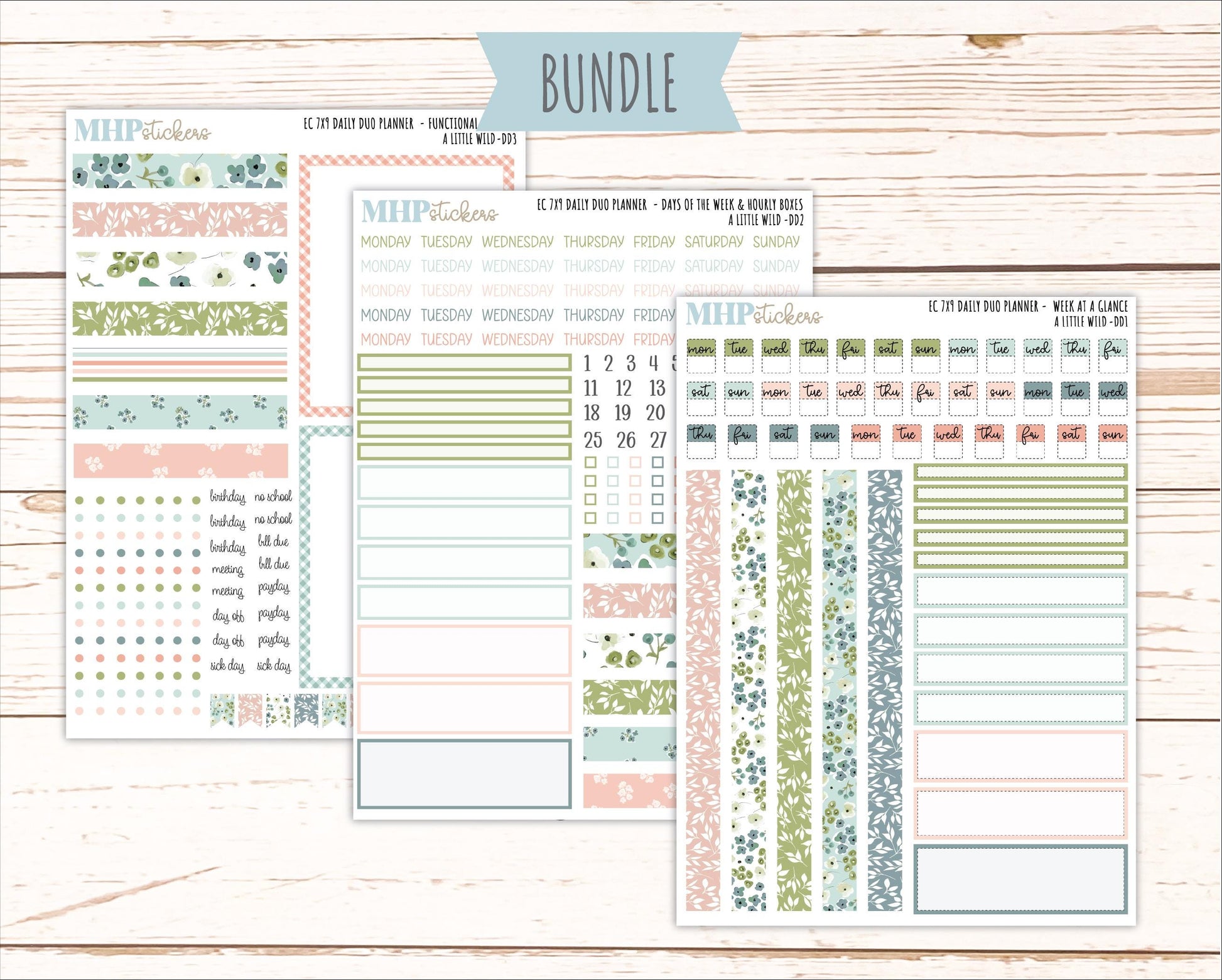 MAY Daily Duo Sticker Kit for 7x9 Erin Condren Planners. 2026 Collection "A Little Wild" || ECDD