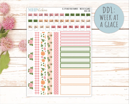 MAY Daily Duo Sticker Kit for 7x9 Erin Condren Planners. 2026 Collection "Roses" || ECDD