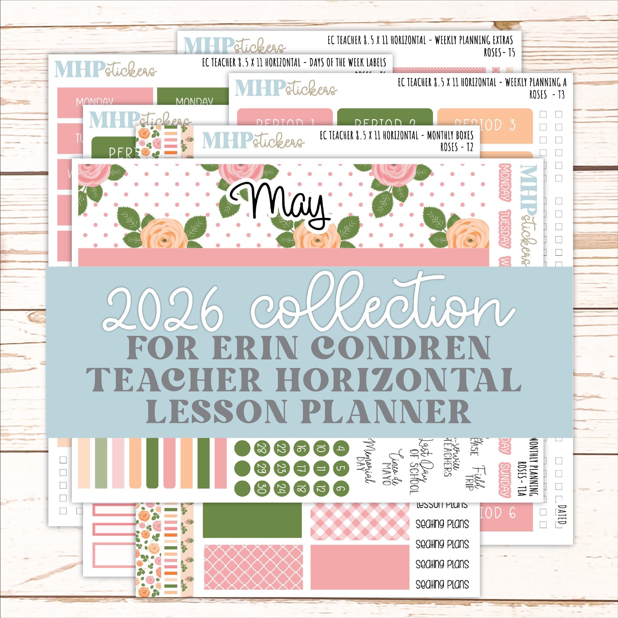 MAY Stickers for EC Teacher Lesson Planner - Horizontal Layout. 2026 C ...