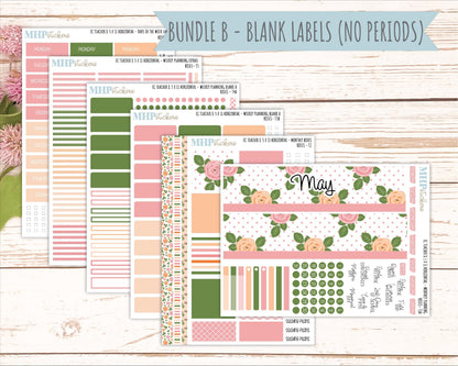 MAY Stickers for EC Teacher Lesson Planner - Horizontal Layout. 2026 Collection "Roses" || ECTH