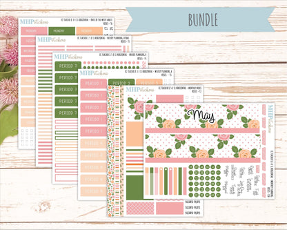 MAY Stickers for EC Teacher Lesson Planner - Horizontal Layout. 2026 Collection "Roses" || ECTH