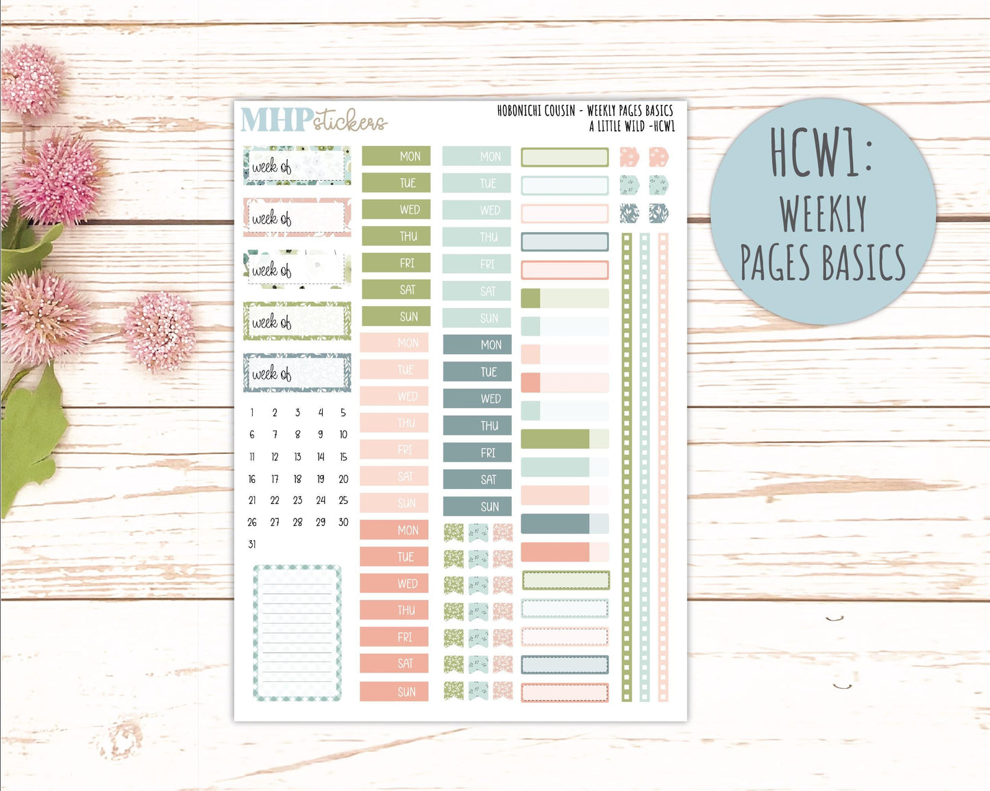 MAY 2026 Stickers for Hobonichi Cousin. A5 Planners "A Little Wild" || HC