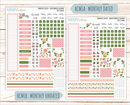 MAY 2026 Stickers for Hobonichi Cousin. A5 Planners "Roses" || HC