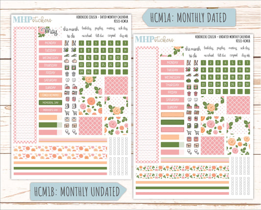 MAY 2026 Stickers for Hobonichi Cousin. A5 Planners "Roses" || HC