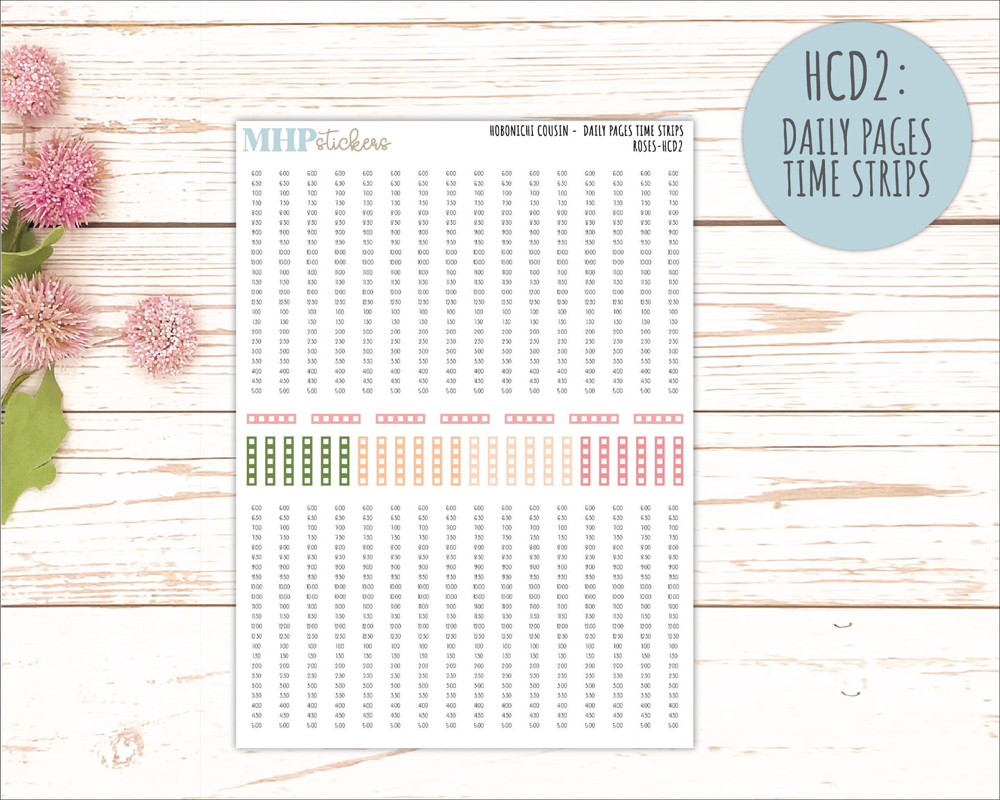 MAY 2026 Stickers for Hobonichi Cousin. A5 Planners "Roses" || HC