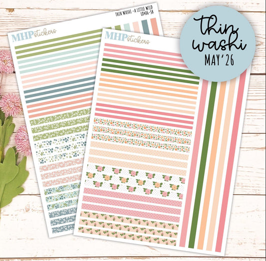 Thin Washi for Laurel Denise Planners. Planner Stickers MAY '26 || LD406