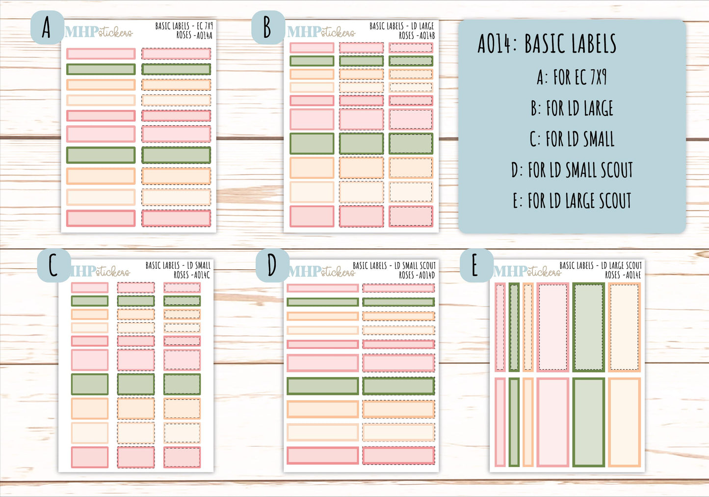 Basic Labels & Habit Trackers. ADD-Ons for Monthly Kits "A Little Wild" || AOBL