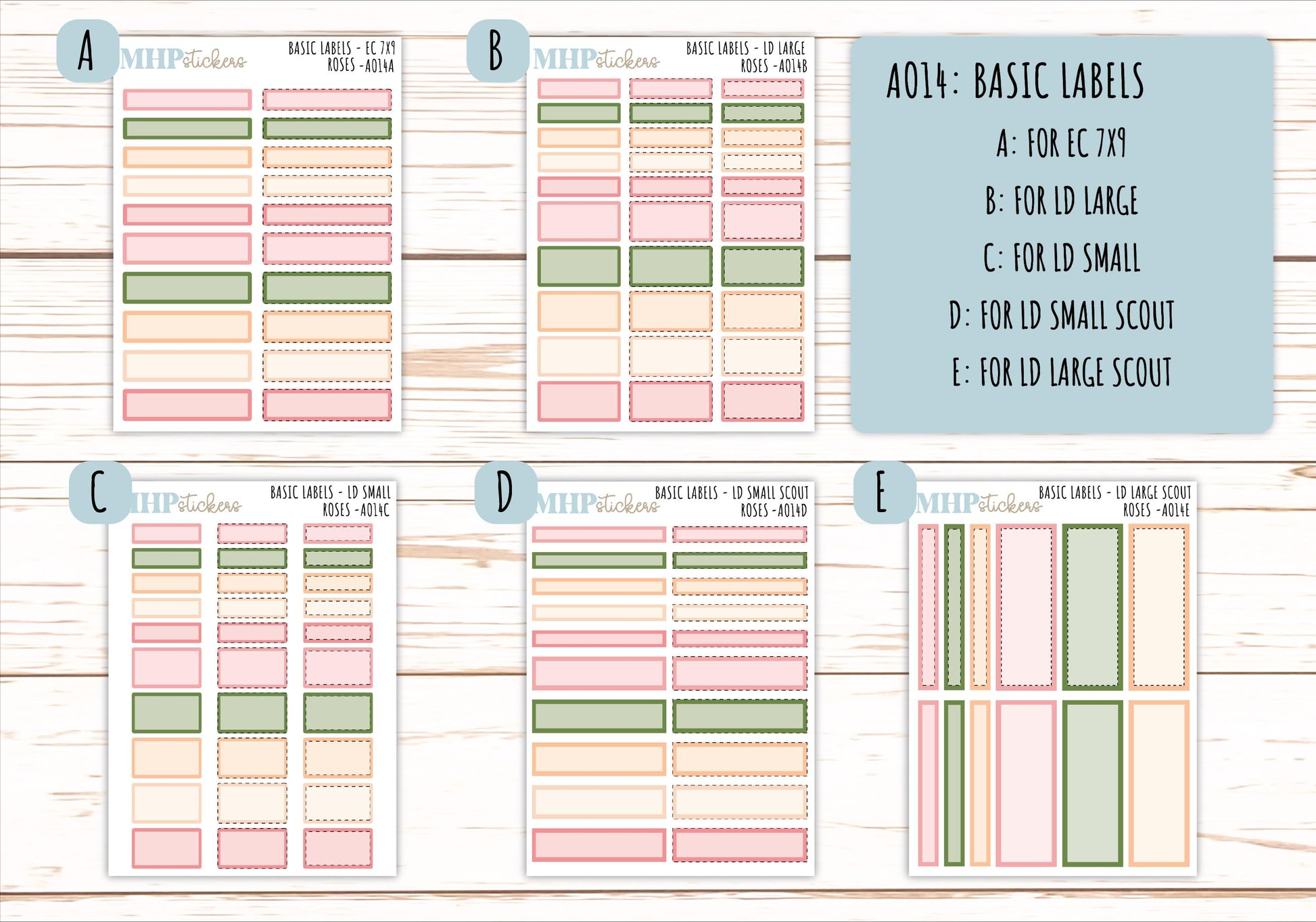 Basic Labels & Habit Trackers. ADD-Ons for Monthly Kits "A Little Wild" || AOBL
