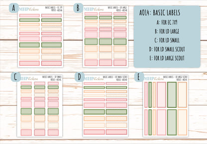 Basic Labels & Habit Trackers. ADD-Ons for Monthly Kits "A Little Wild" || AOBL
