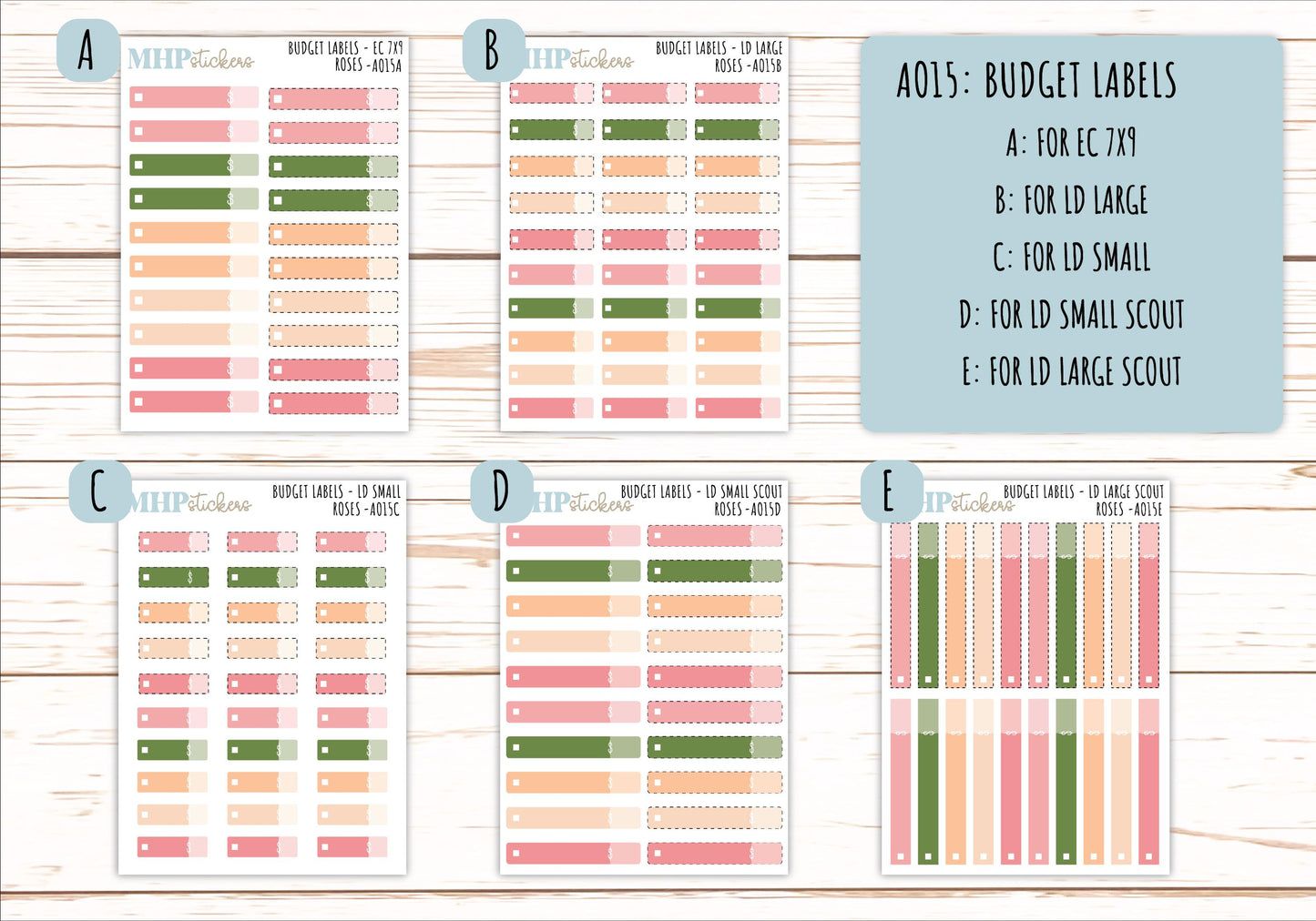 Basic Labels & Habit Trackers. ADD-Ons for Monthly Kits "A Little Wild" || AOBL