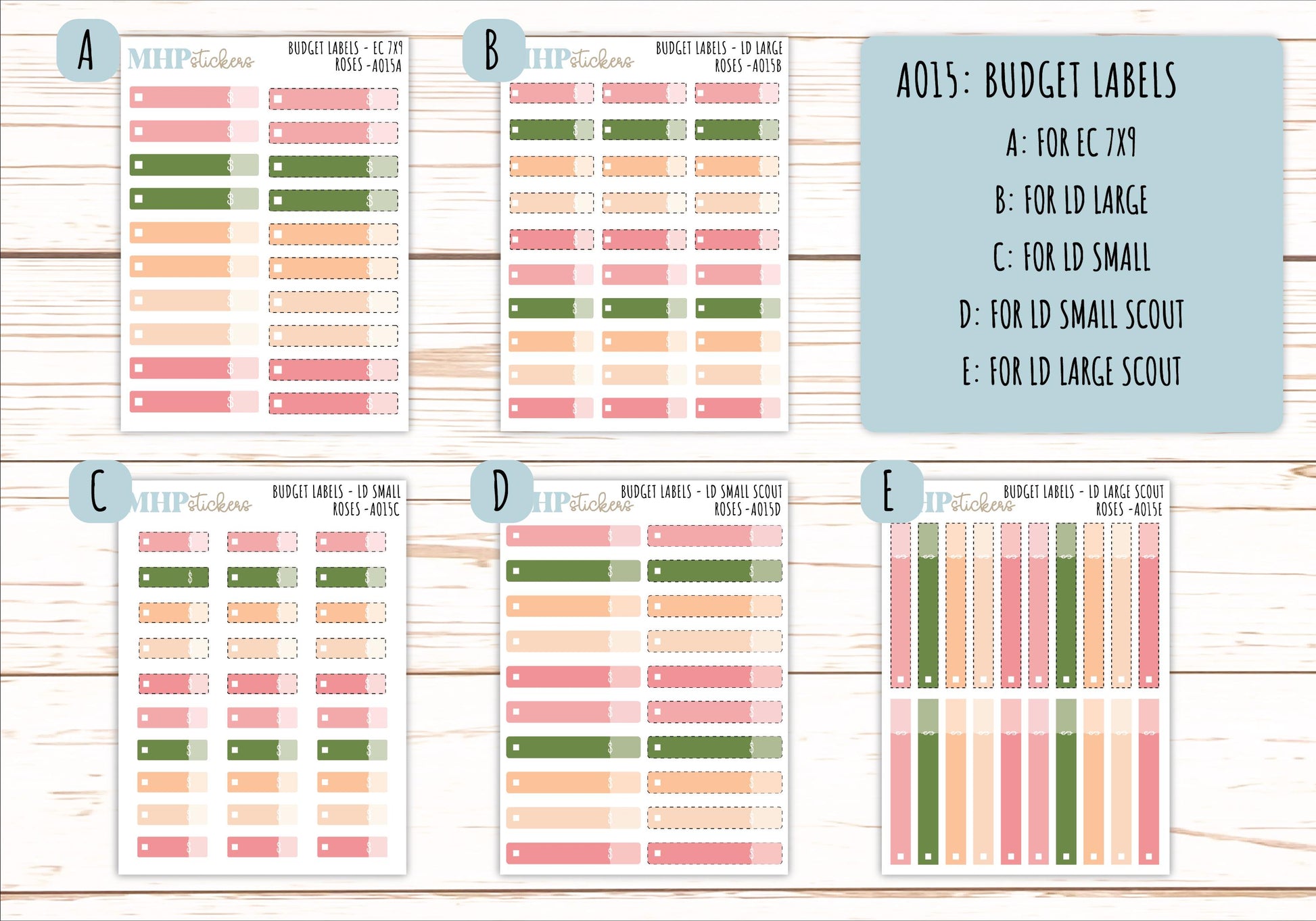 Basic Labels & Habit Trackers. ADD-Ons for Monthly Kits "A Little Wild" || AOBL