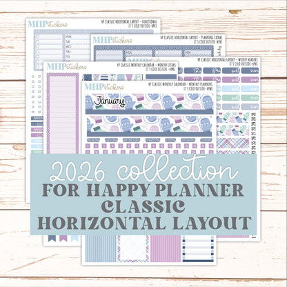 JANUARY Stickers for Happy Planner Classic Horizontal Layout. 2026 Collection. "I's Cold Outside" || HPH