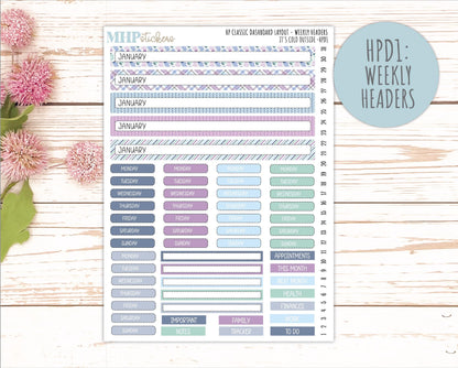 JANUARY Stickers for Happy Planner Classic Dashboard Layout. 2026 Collection. "It's Cold Outside" || HPDS