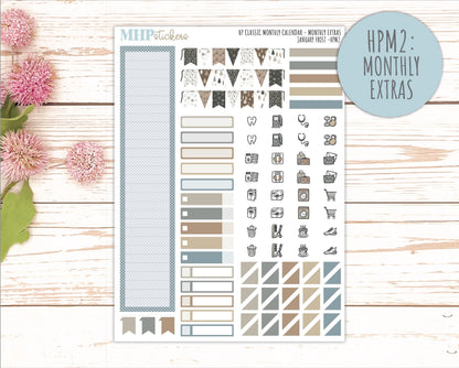 JANUARY Stickers for Happy Planner Classic Horizontal Layout. 2026 Collection. "January Frost" || HPH
