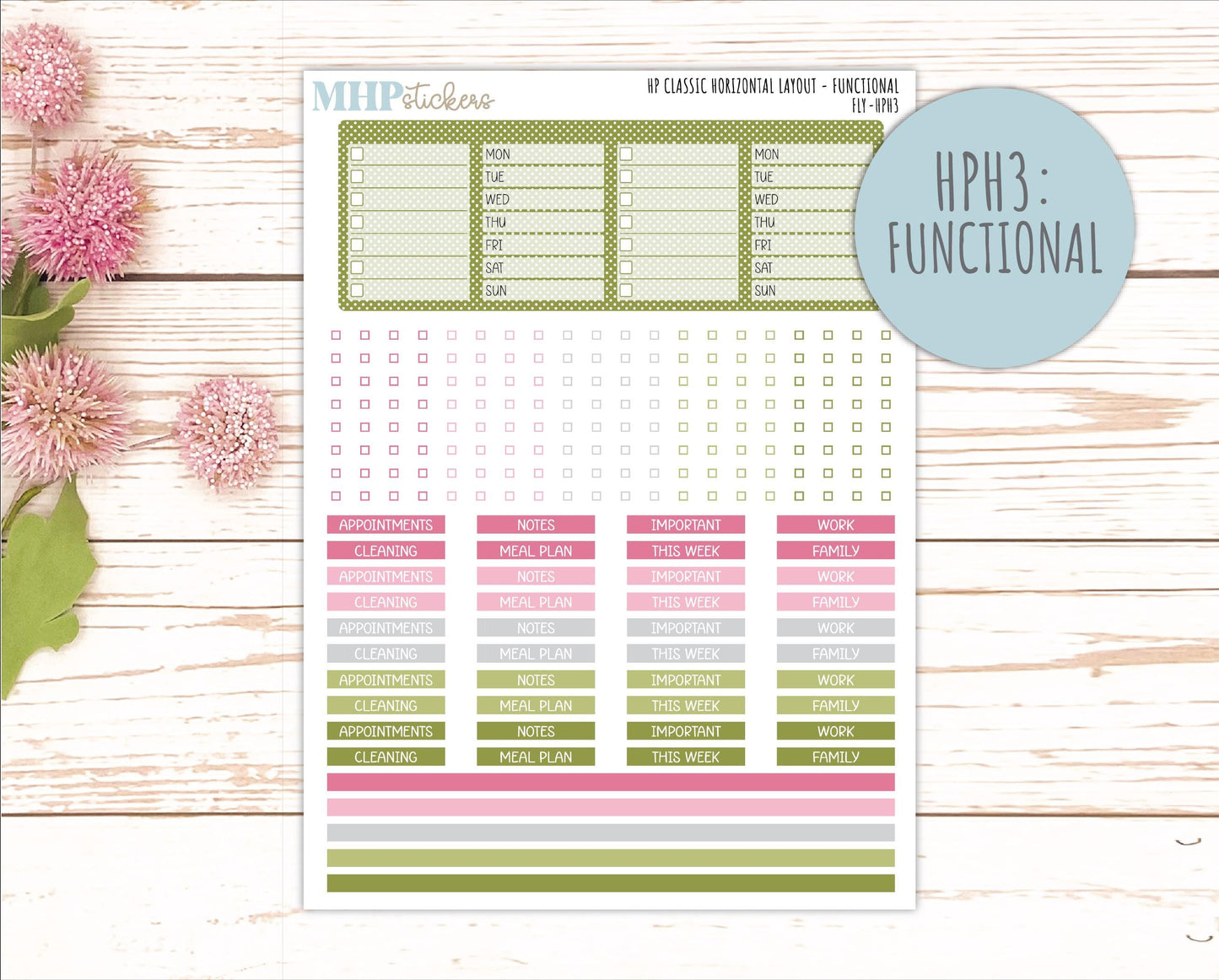 FEBRUARY Stickers for Happy Planner Classic Horizontal Layout. 2026 Collection. "Fly" || HPH
