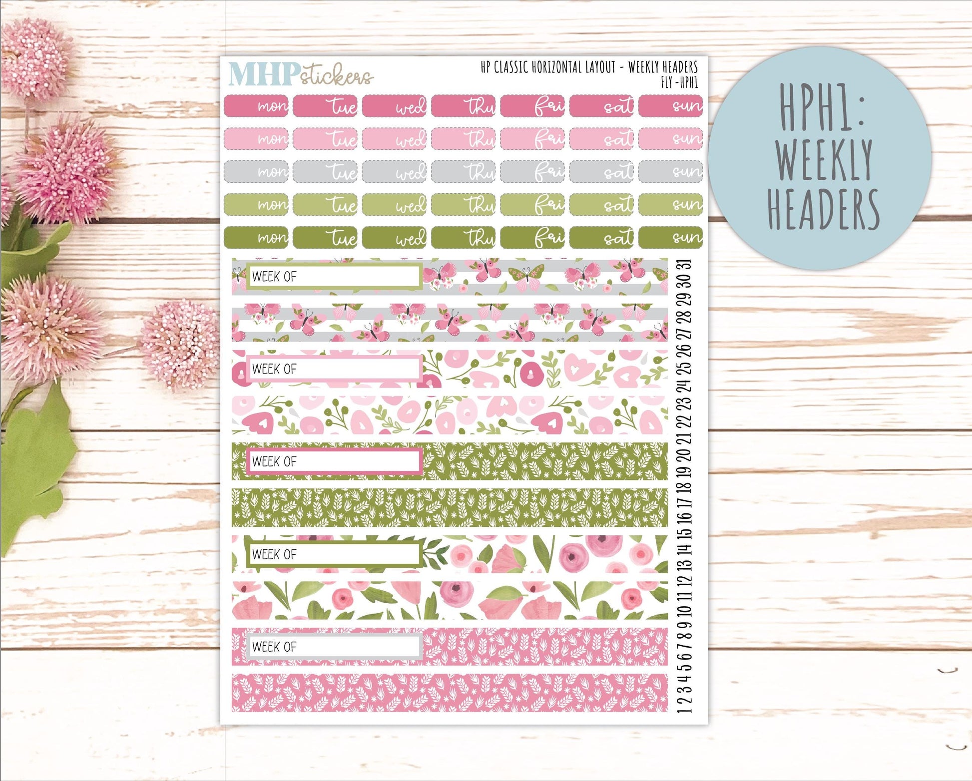 FEBRUARY Stickers for Happy Planner Classic Horizontal Layout. 2026 Collection. "Fly" || HPH