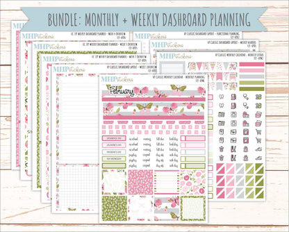 FEBRUARY Stickers for Happy Planner Classic Dashboard Layout. 2026 Collection. "Fly" || HPD