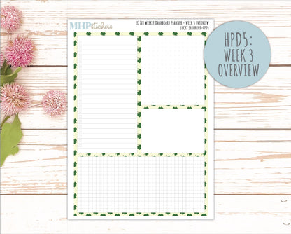 MARCH Stickers for Happy Planner Classic Dashboard Layout. 2026 Collection. "Lucky Shamrock" || HPD
