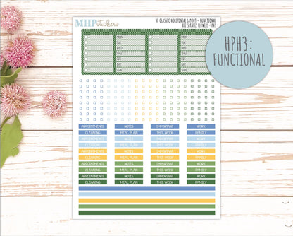 APRIL Stickers for Happy Planner Classic Horizontal Layout. 2026 Collection. "Bee's Knees Flowers" || HPH