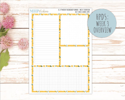 APRIL Stickers for Happy Planner Classic Dashboard Layout. 2026 Collection. "Bee's Knees Flowers" || HPD