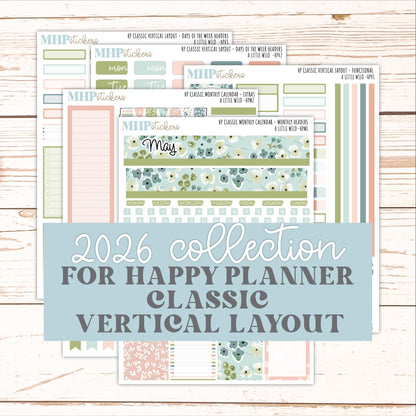 MAY Stickers for Happy Planner Classic Vertical Layout. 2026 Collection. "A Little Wild" || HPV