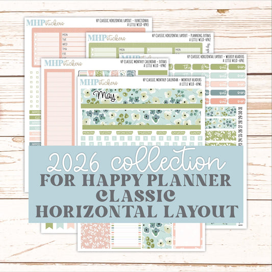 MAY Stickers for Happy Planner Classic Horizontal Layout. 2026 Collection. "A Little Wild" || HPH