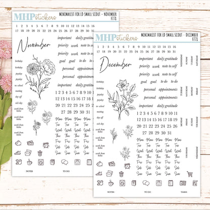 Minimalist Stickers for Laurel Denise Small Scout Planners. || F778
