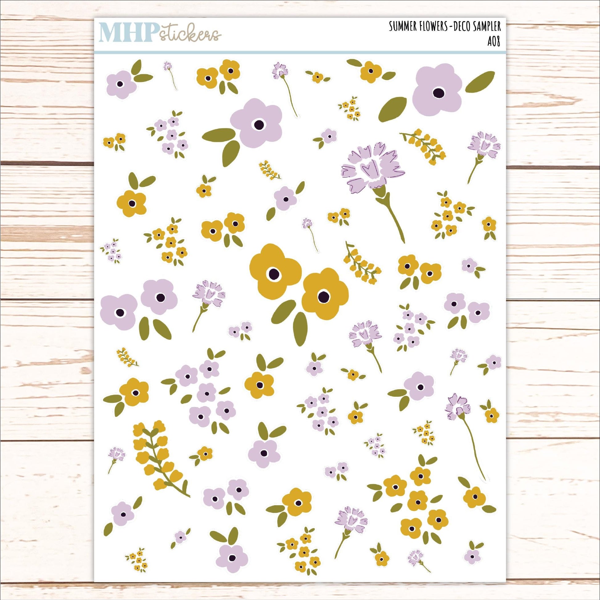 Decorative Planner Stickers "Summer Flowers" || AO8