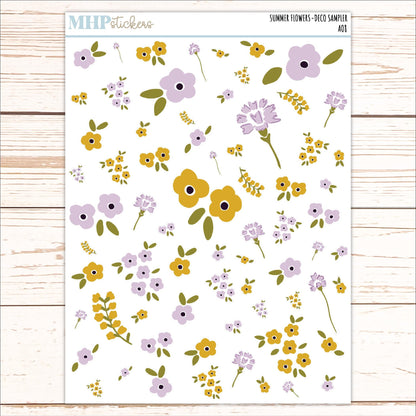 Decorative Planner Stickers "Summer Flowers" || AO8