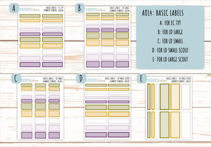 Basic Labels & Habit Trackers. ADD-Ons for Monthly Kits "Summer Flowers" || AOBL