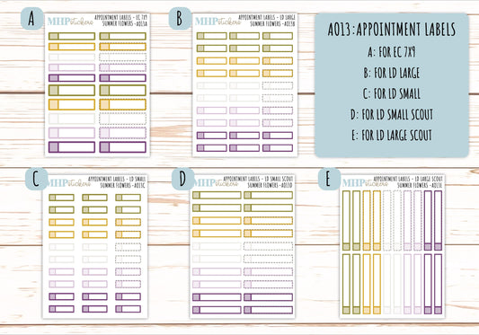 Basic Labels & Habit Trackers. ADD-Ons for Monthly Kits "Summer Flowers" || AOBL