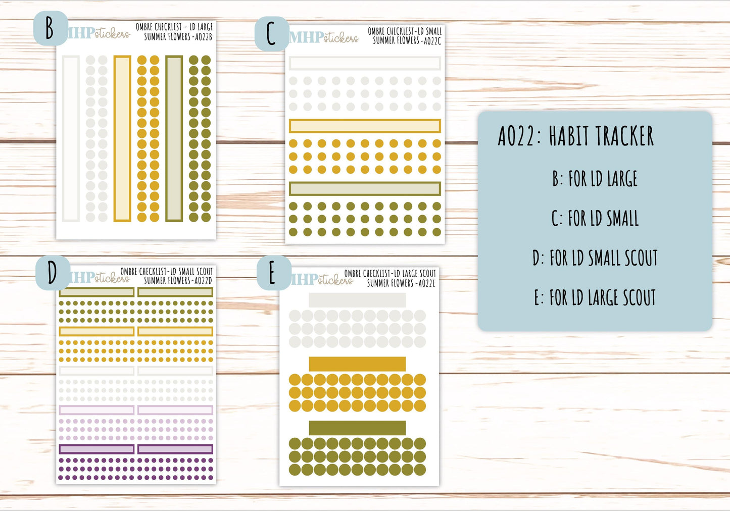 Basic Labels & Habit Trackers. ADD-Ons for Monthly Kits "Summer Flowers" || AOBL