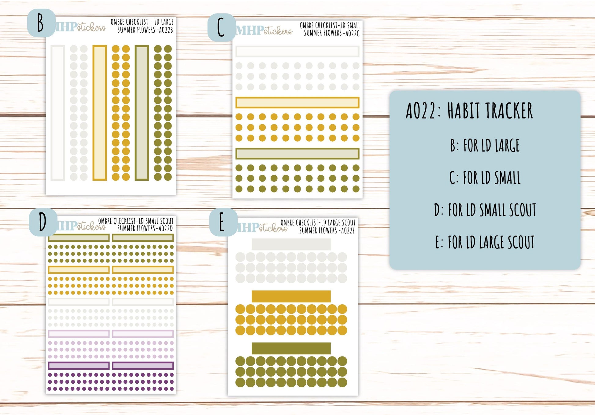 Basic Labels & Habit Trackers. ADD-Ons for Monthly Kits "Summer Flowers" || AOBL